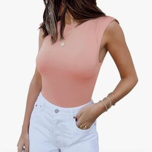 Reoria Pink/Peach Sleeveless Bodysuit 2XL